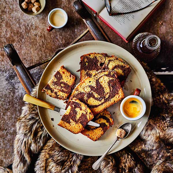 Banana chocolate and tahini loaf