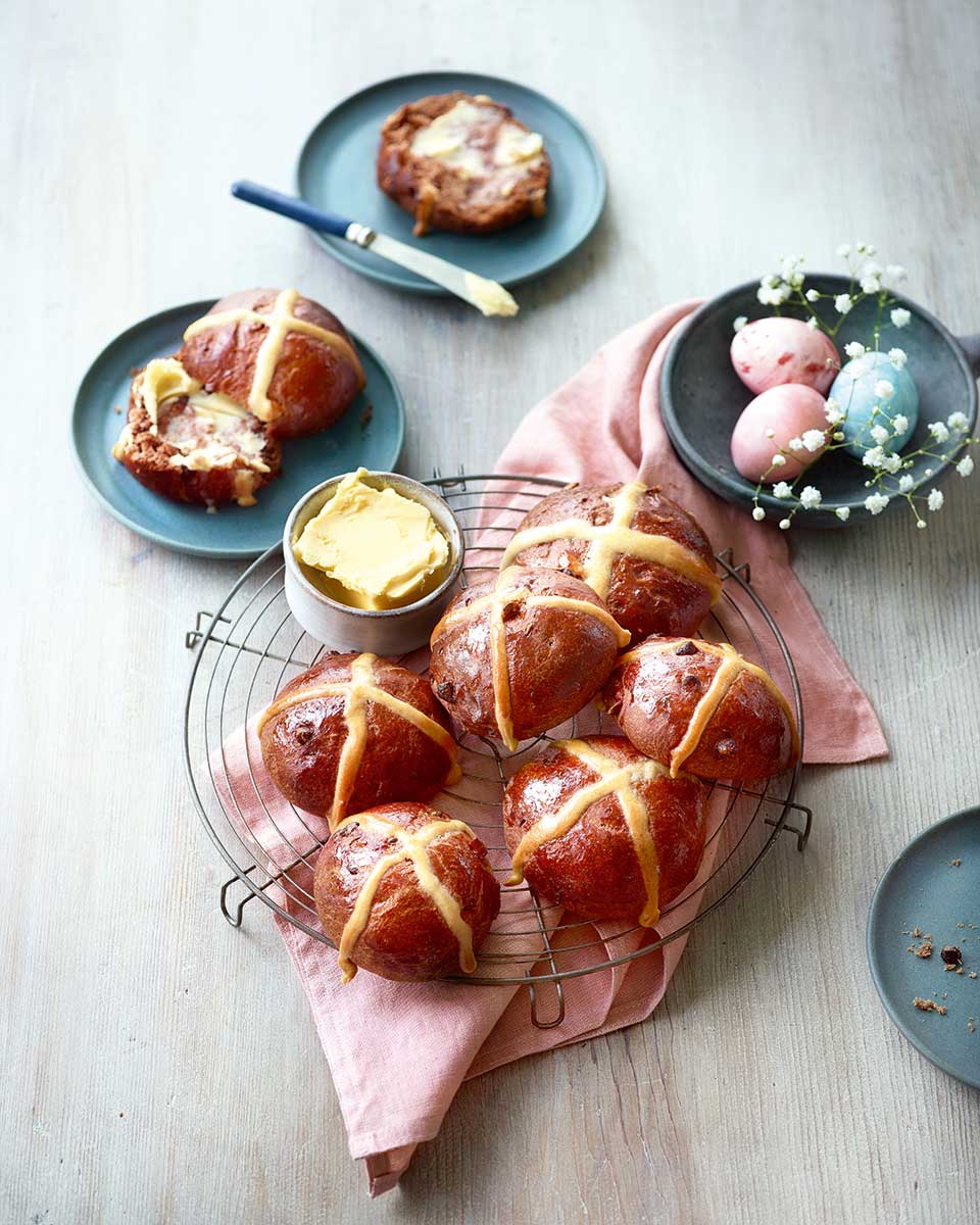 Chocolate and peanut butter hot cross buns - delicious. magazine