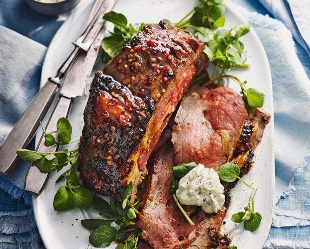 Crab apple and chilli glazed beef sirloin