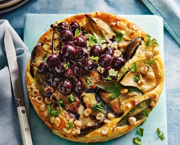 Mushroom and caraway seed torte