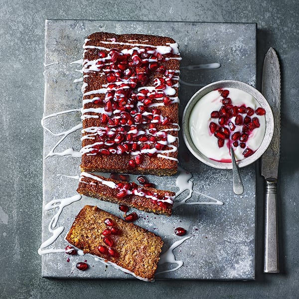 Pomegranate drizzle cake