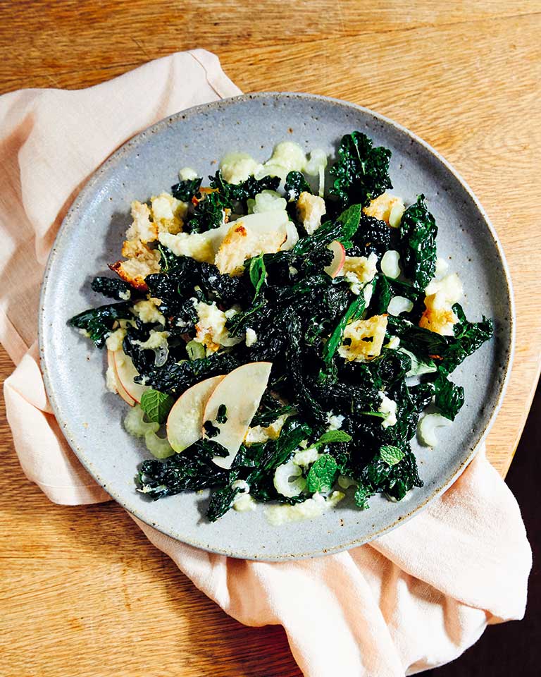 Cavolo nero, apple and mint salad