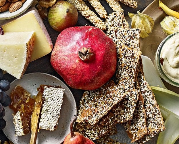 Caraway and sesame rye crackers