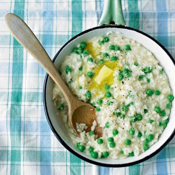 Pecorino and pea risotto