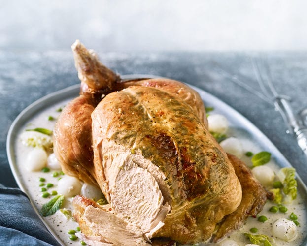 Wild garlic roast chicken