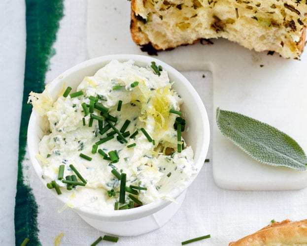 Lemon cream cheese and herb spread