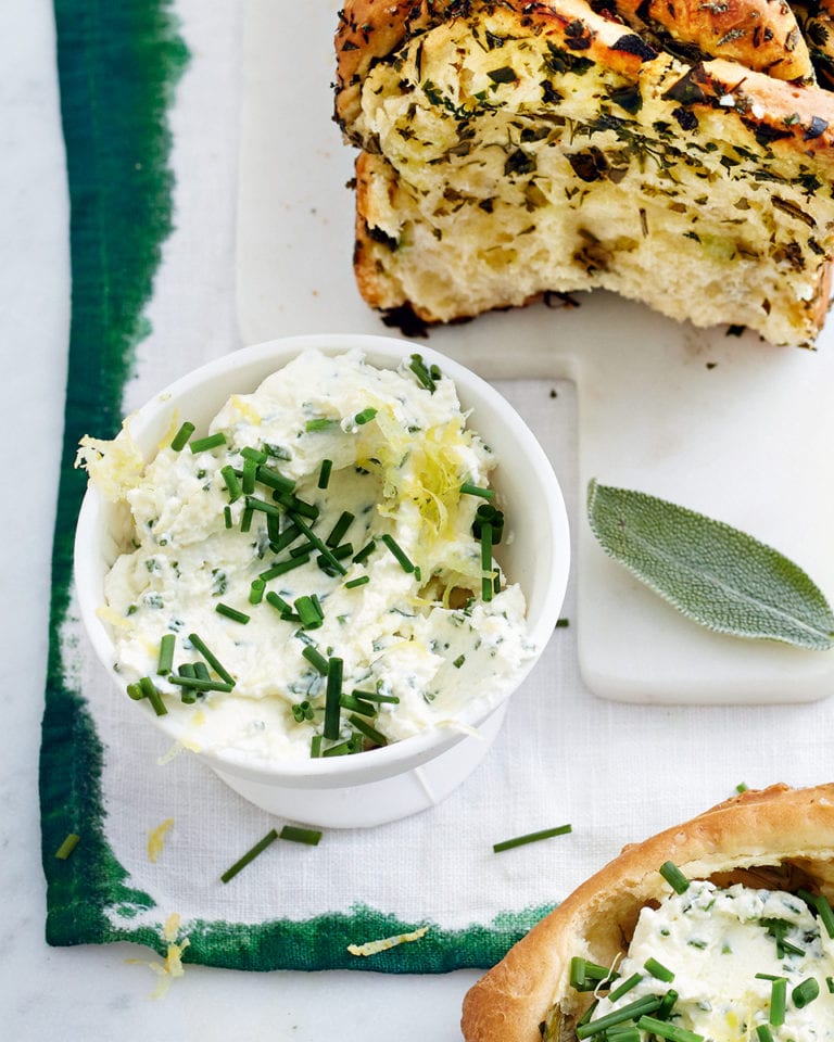 Lemon cream cheese and herb spread