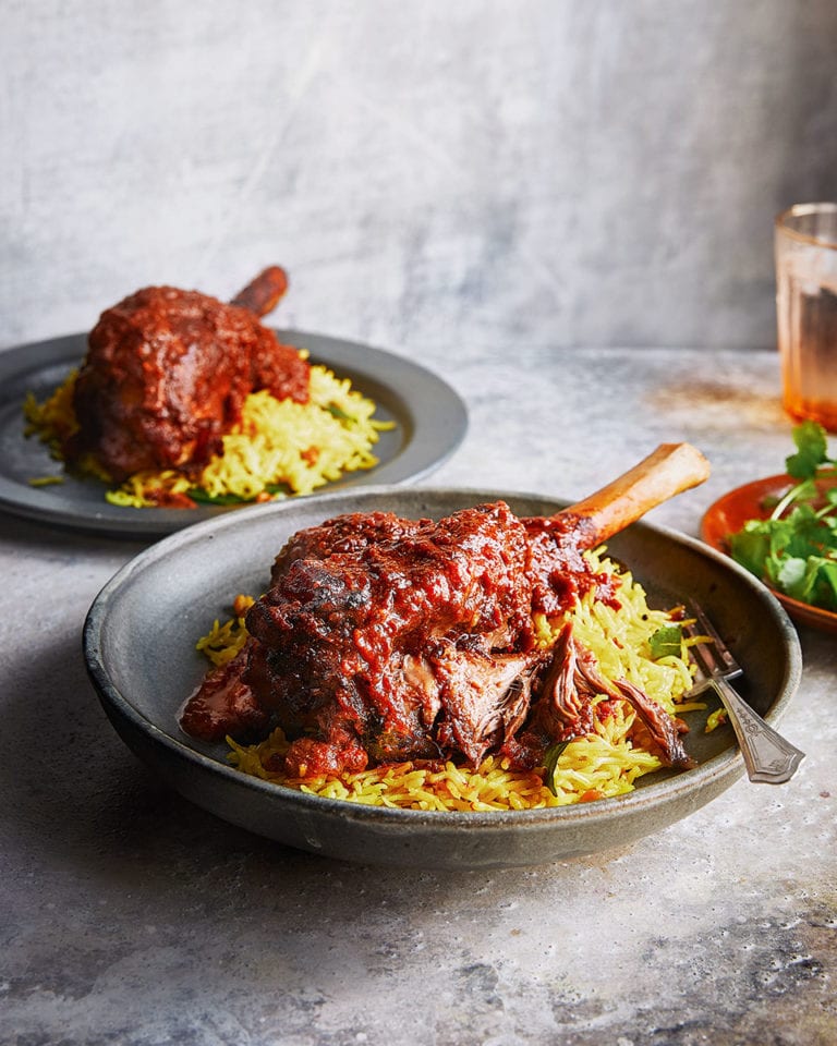 Kashmiri lamb shank rogan josh