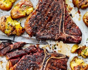 T-bone steak with coffee rub