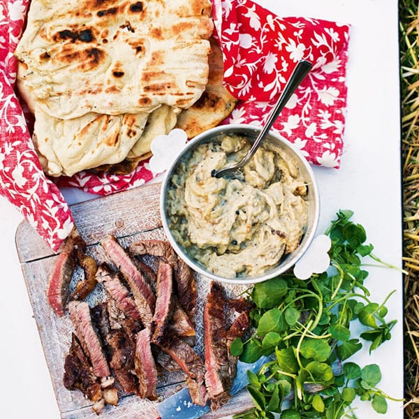 Flatbreads with steak