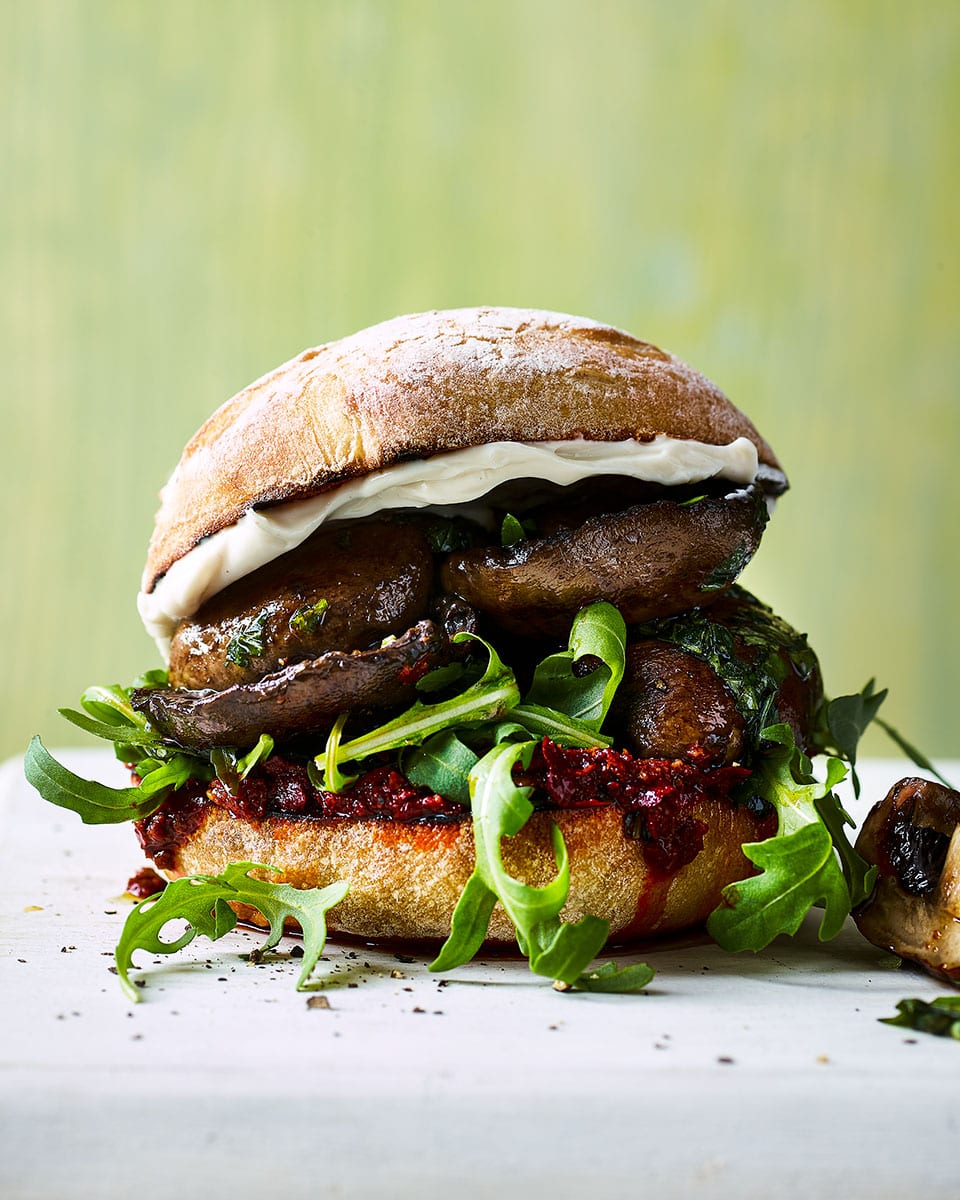 Mushroom burger delicious. magazine