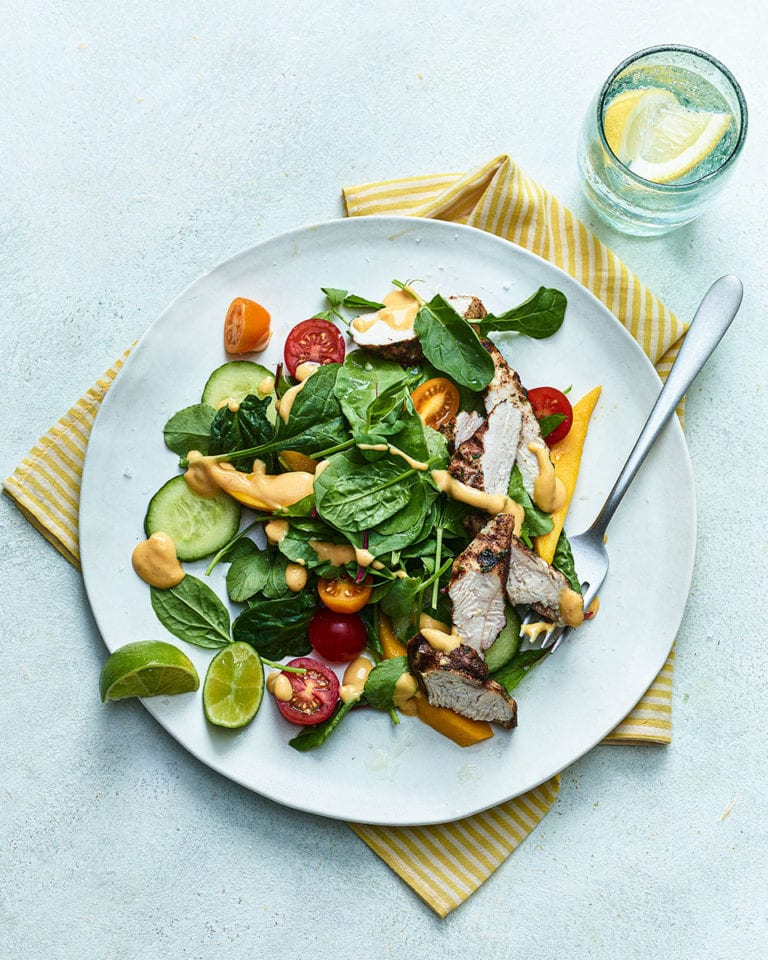 Chargrilled chicken with mango salad