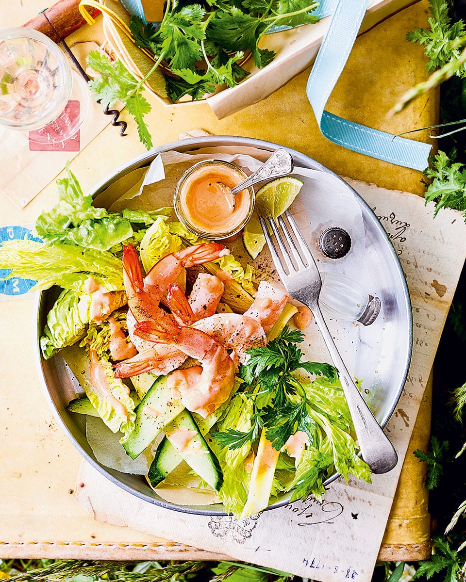 image of Smoky Garlic Prawn Cocktail recipe by Delicious Magazine