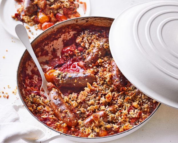 Sausage and butter bean bake