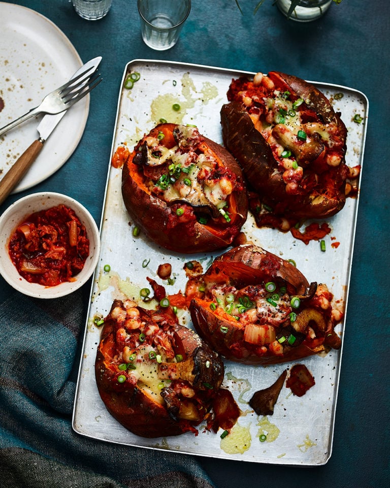 Loaded baked sweet potatoes