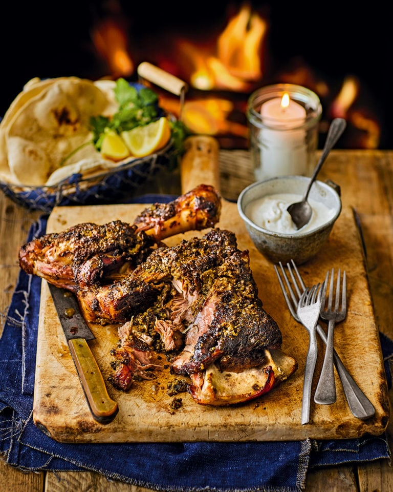 Slow-braised lamb shoulder with preserved lemon and spices