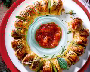 Sausage roll wreath