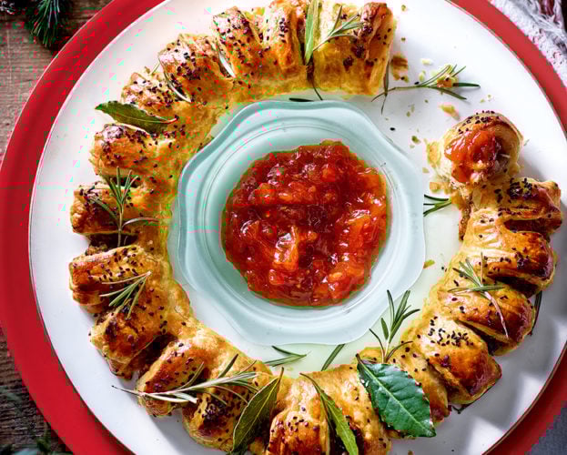 Sausage roll wreath