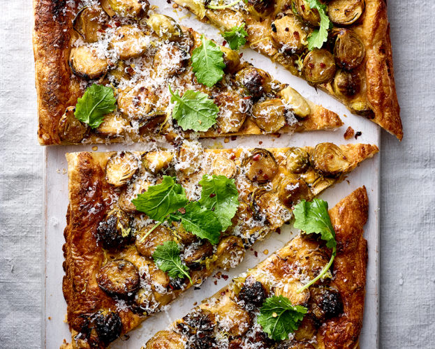 Caramelised sprout tart