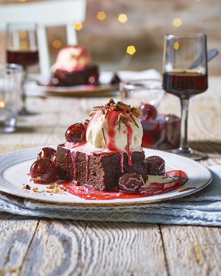 Paul A. Young’s cherry syrup brownies