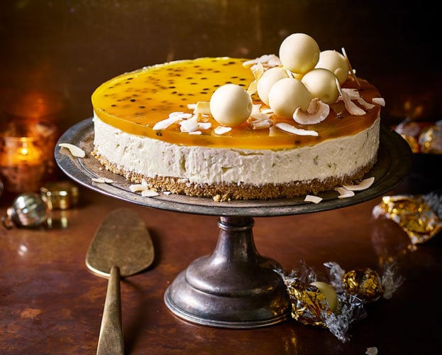 Lindor white chocolate and passion fruit cheesecake