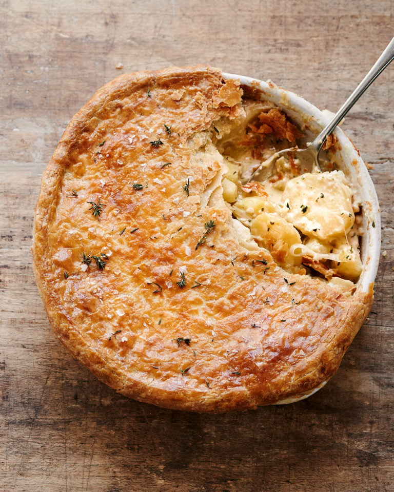 Marcus Wareing’s potato and tunworth cheesepot pie