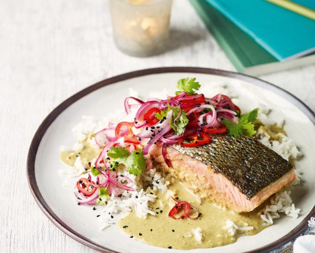 Spiced coconut salmon
