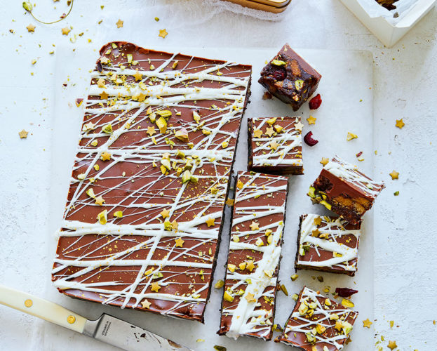 Chocolate and pistachio tiffin