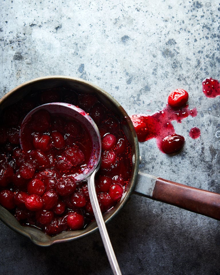 Vodka-infused cranberry sauce