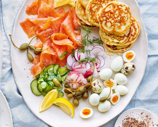Goat’s cheese pancakes