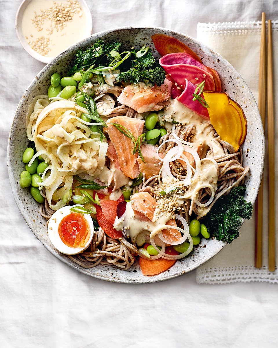 Salmon soba noodle salad delicious. magazine