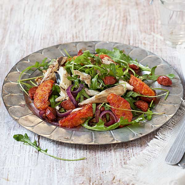 Mackerel blood orange salad