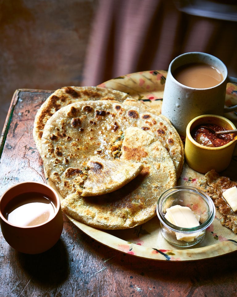 Aloo paratha (potato flatbreads)