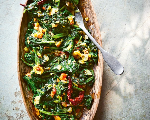Palungo ko saag (spinach stir-fry)