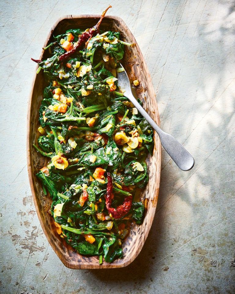 Palungo ko saag (spinach stir-fry)