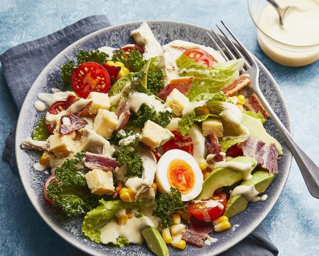 Cobb salad with cashew cream dressing