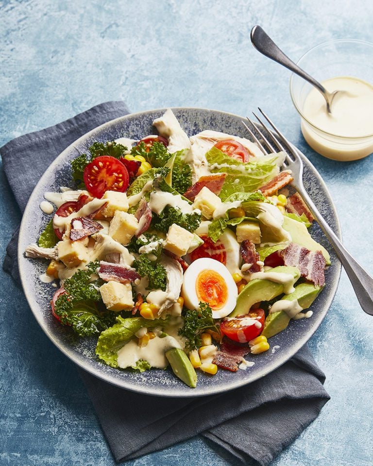 Cobb salad with cashew cream dressing