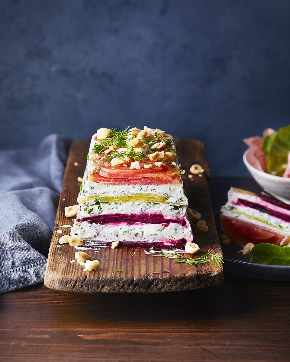 Beetroot and goat’s cheese terrine delicious. magazine
