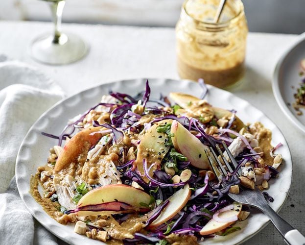 Chicken salad with apples and peanut butter