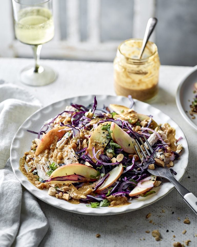 Chicken salad with apples and peanut butter