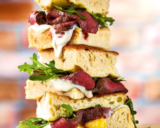 Roast beef tray sandwiches