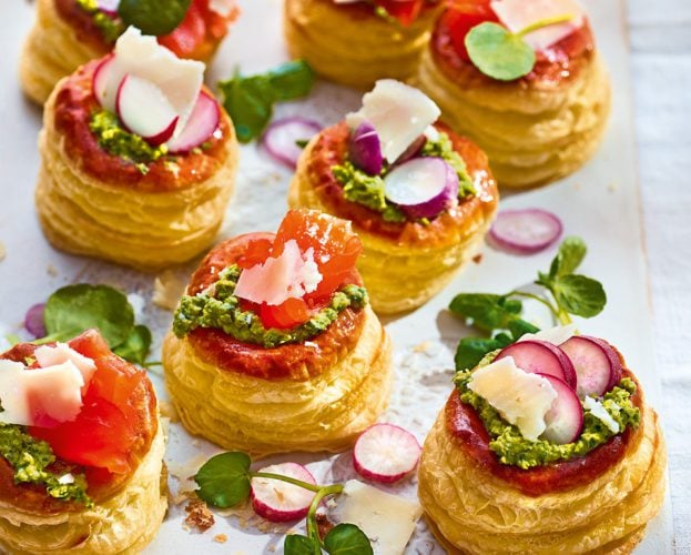 Vol au vents on a plate