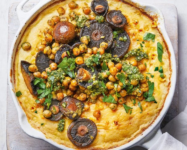 Cheesy baked polenta