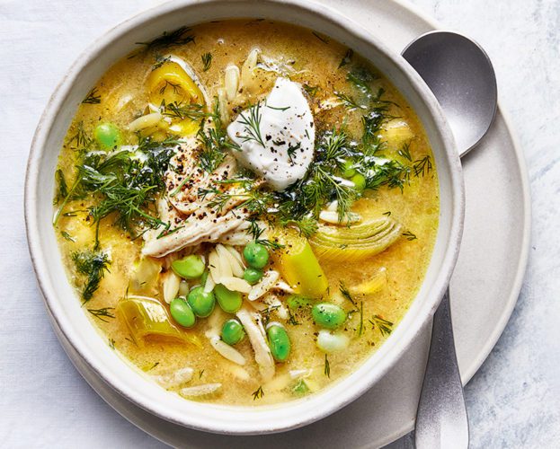Spring chicken minestrone soup