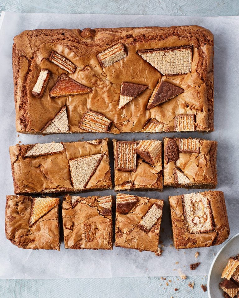 Tunnock’s caramel wafer blondies