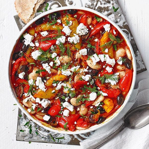 Tomato feta beans