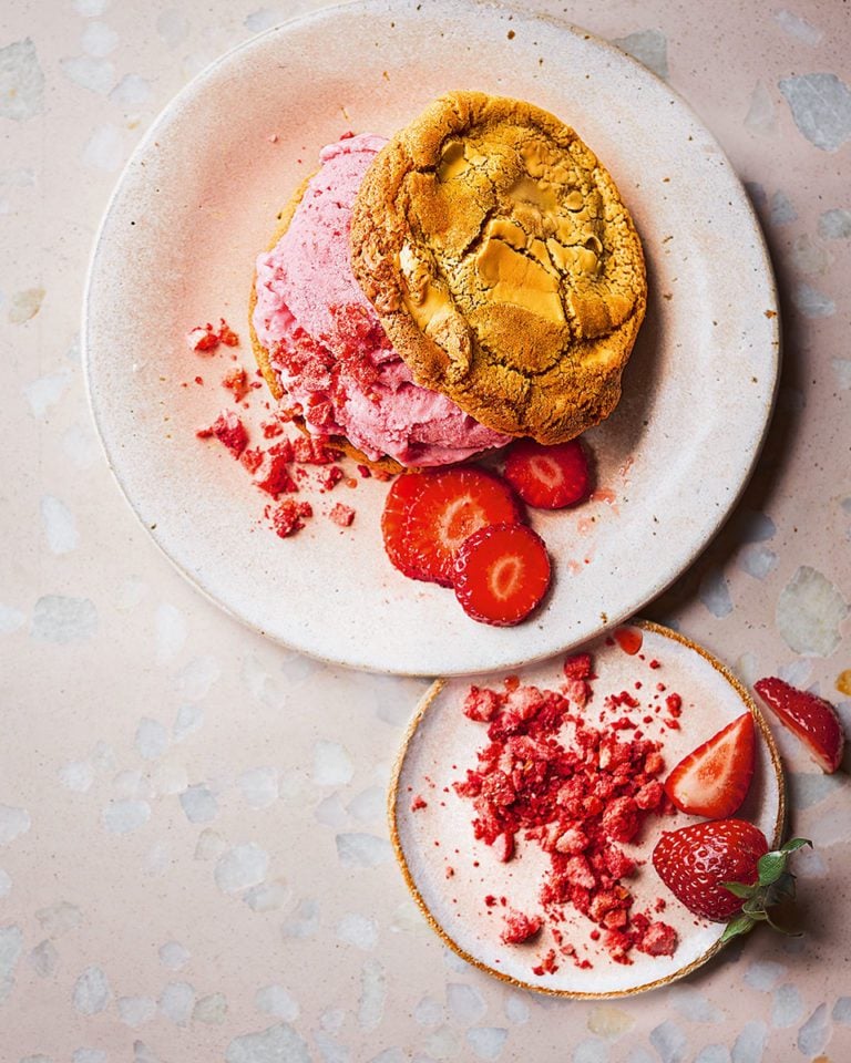 10-minute strawberry ice cream sandwich