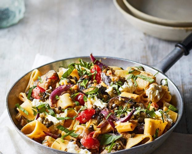 Smoky aubergine pasta