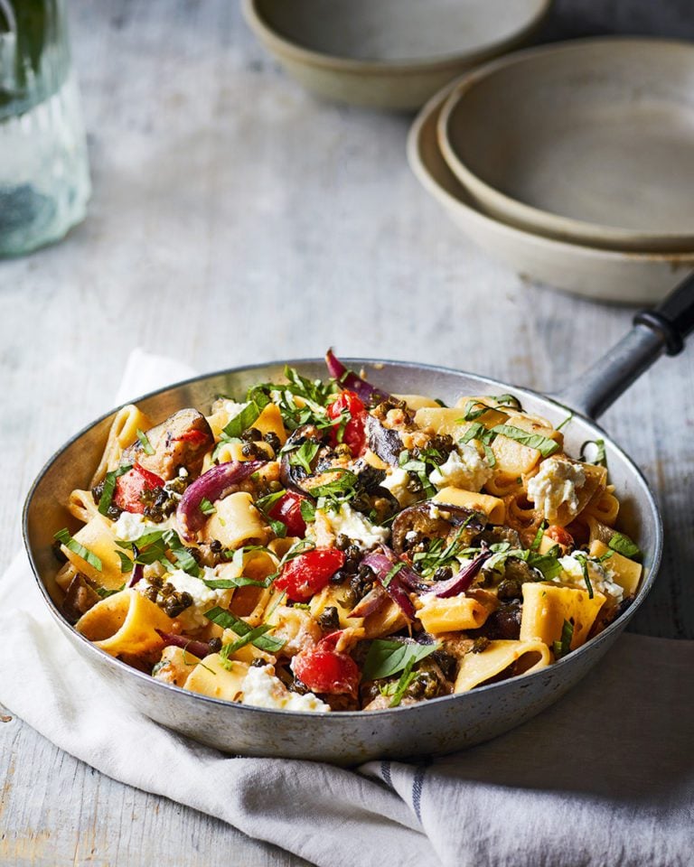 Smoky aubergine pasta