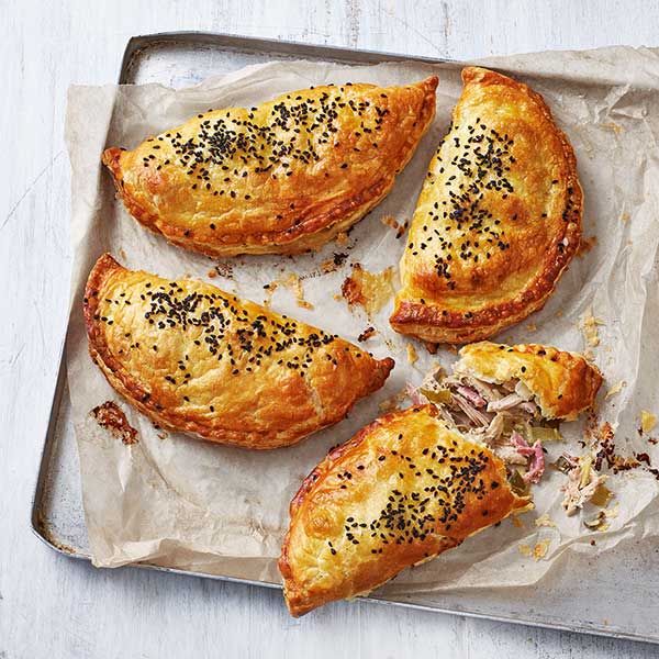 Chicken, leek and ham pasties